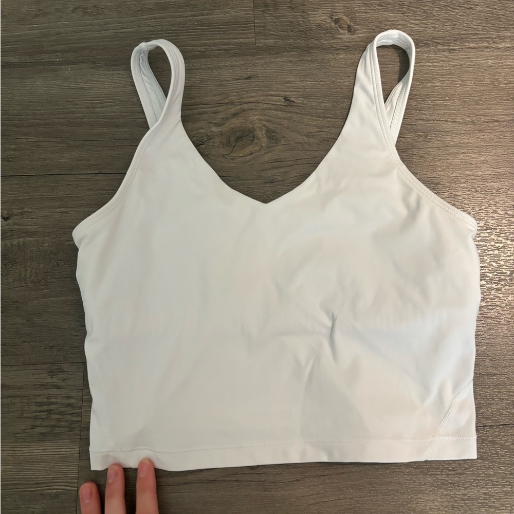 White athletic tank top